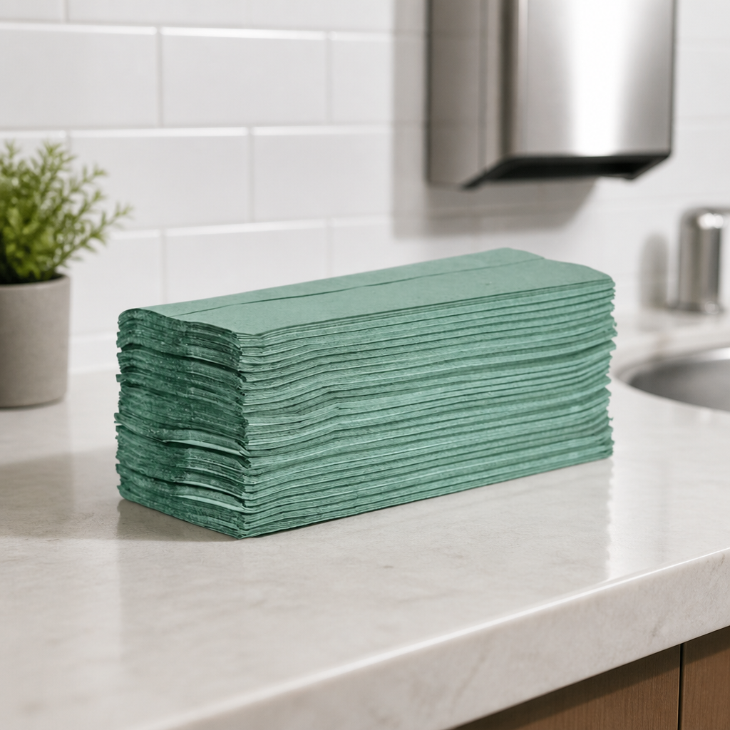 Commercial Green Z Fold Paper Hand Towels 1-Ply 3000 Sheets