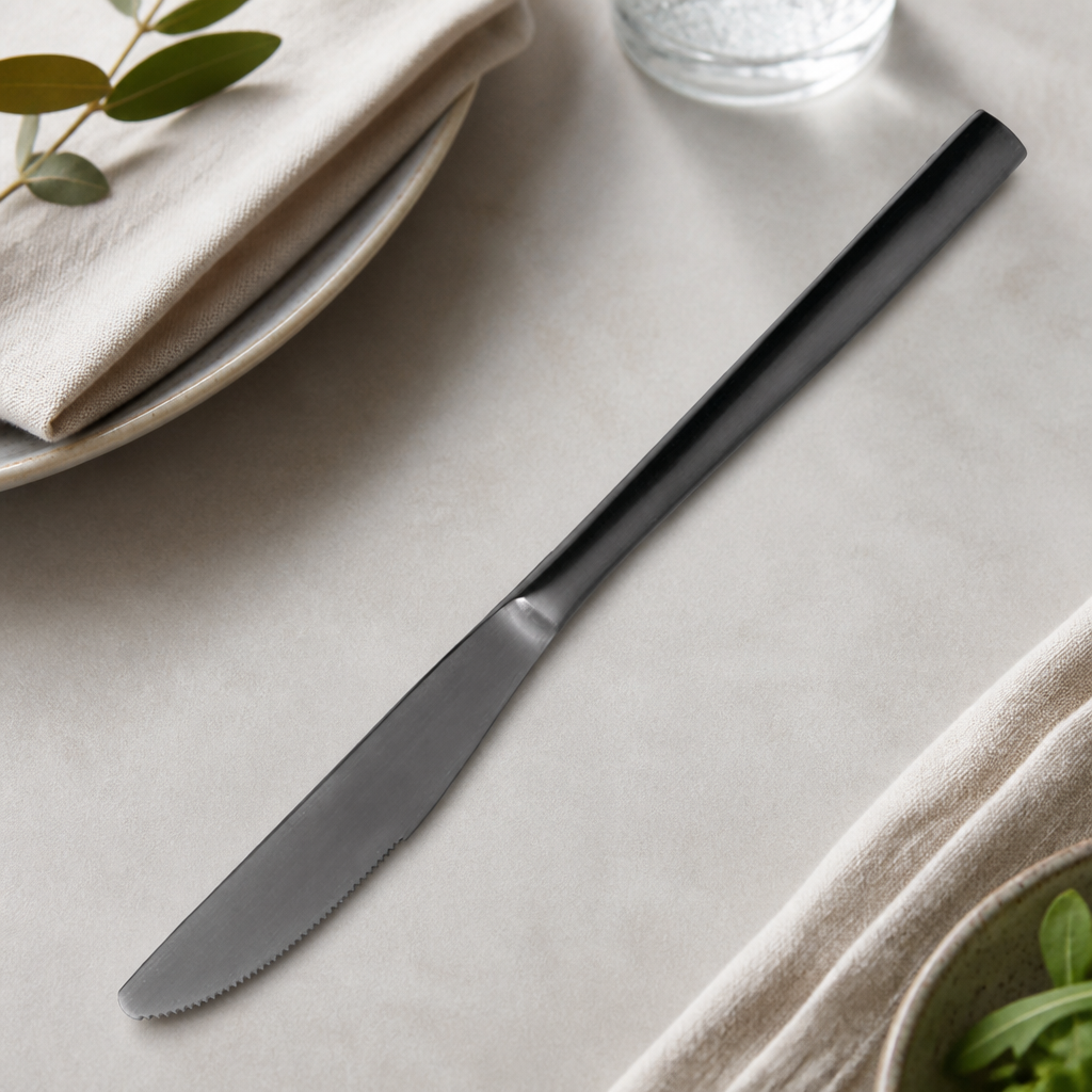 Commercial Table Knives Set of 12 Stainless Steel Black Finish