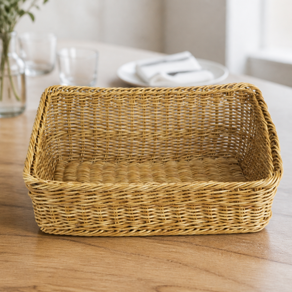 Commercial Rectangular Display Basket 525x385mm Light Brown