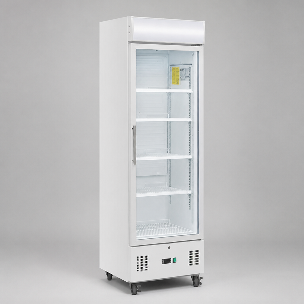 350Ltr Commercial Upright Display Fridge with Glass Doors