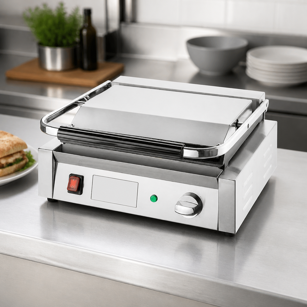 Extra Large Commercial Contact Grill Ribbed & Flat Plate 430mm
