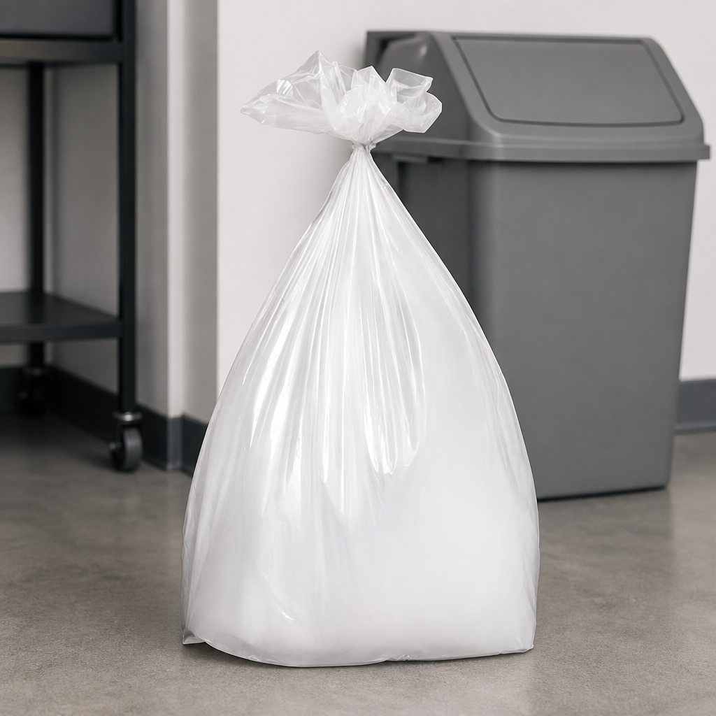 Heavy Duty Clear Bin Bags 87Ltr Pack of 100 Commercial Waste