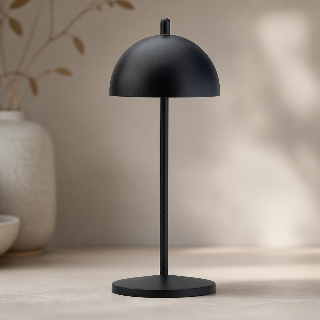 Micro LED cordless table lamps 200mm black set of 6