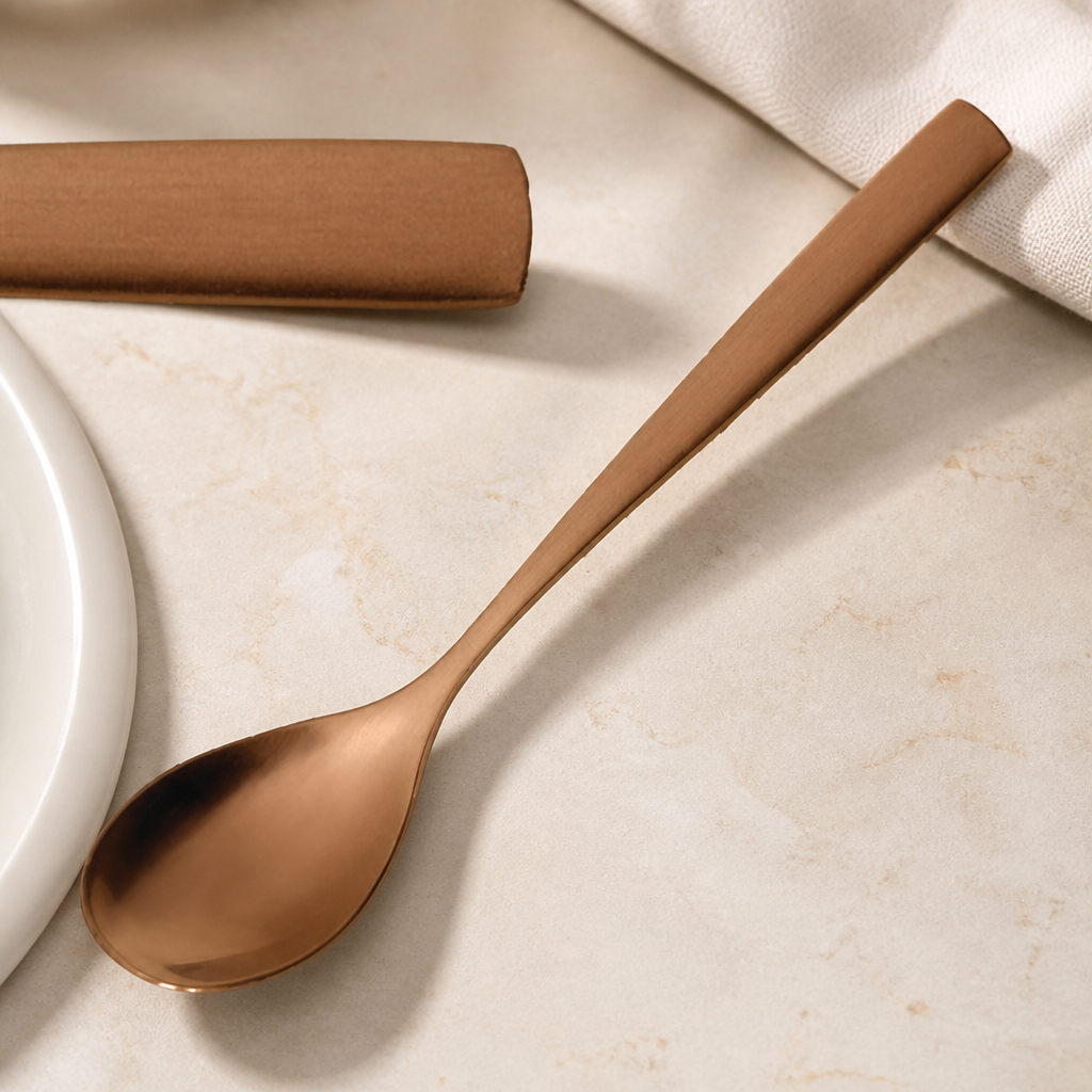 Copper Moka Spoons 12 Pack Commercial Cutlery Set