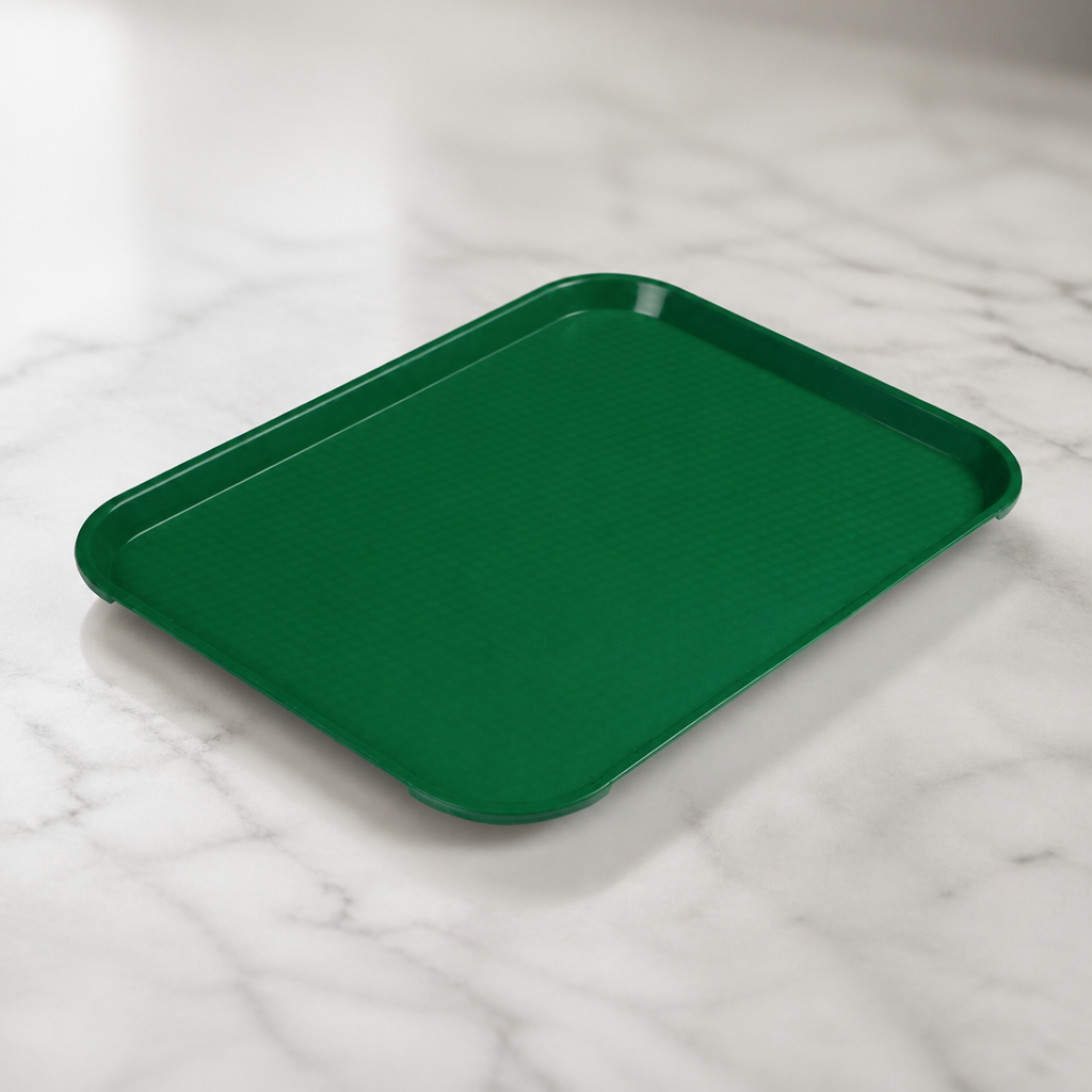 Commercial Plastic Tray 300x410mm Green for Self-Service Dining