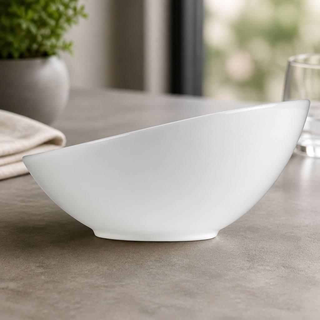 Commercial Porcelain Slanted Bowls 400ml - 6 Pack
