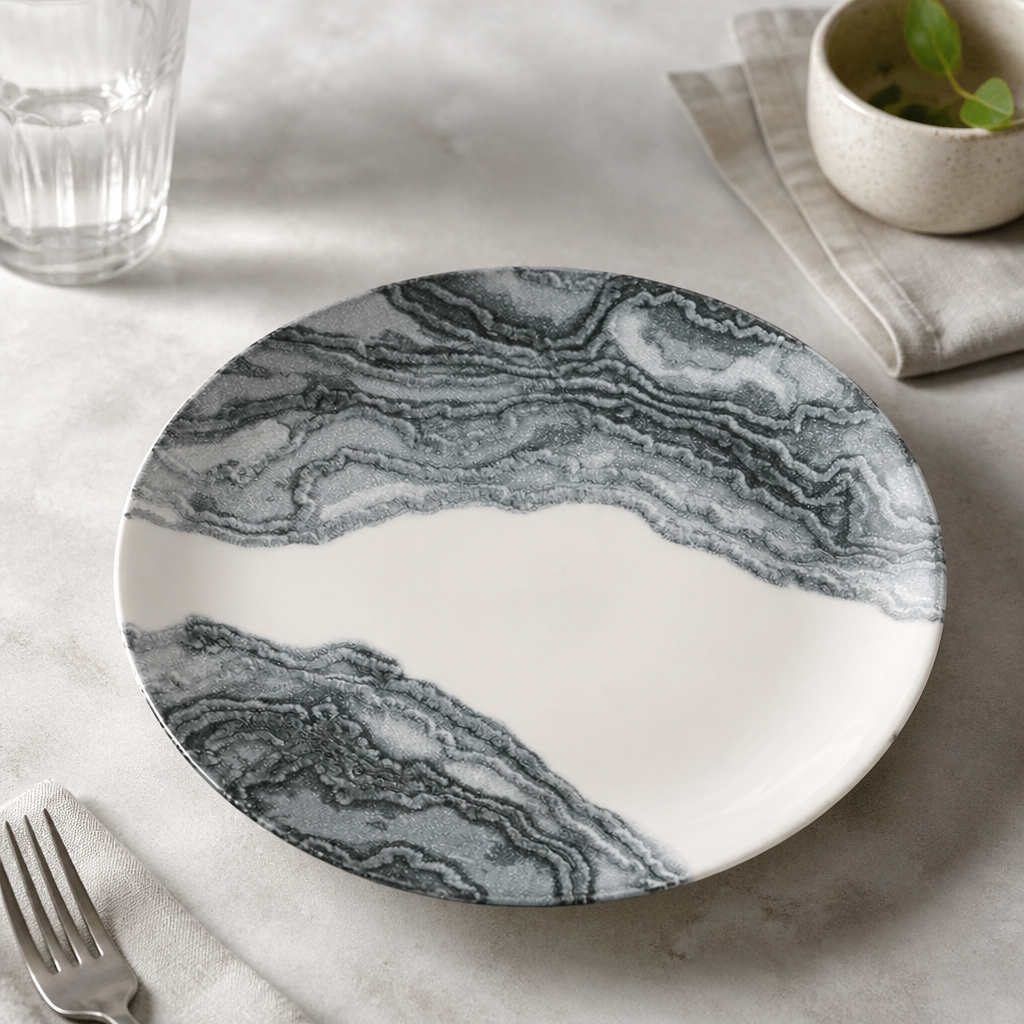 Commercial Black Coupe Plates 285mm - 12 Pack Super Vitrified