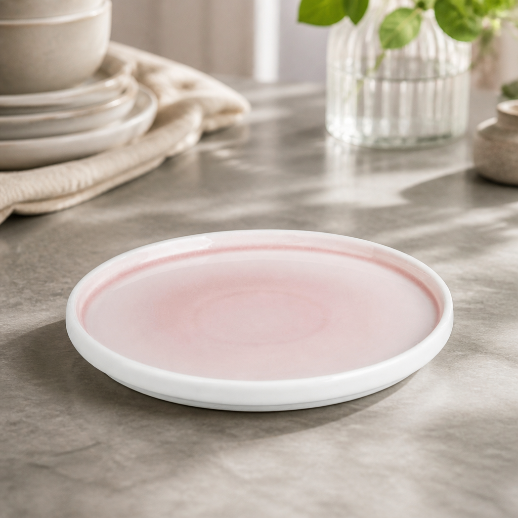 Commercial Pink Side Plates 215mm - 6 Pack Porcelain