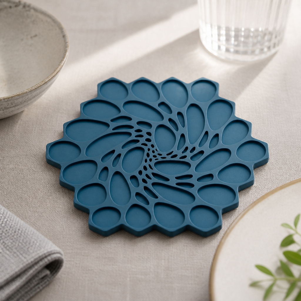 Commercial Silicone Trivet Midnight Hive 178mm 6 Pack