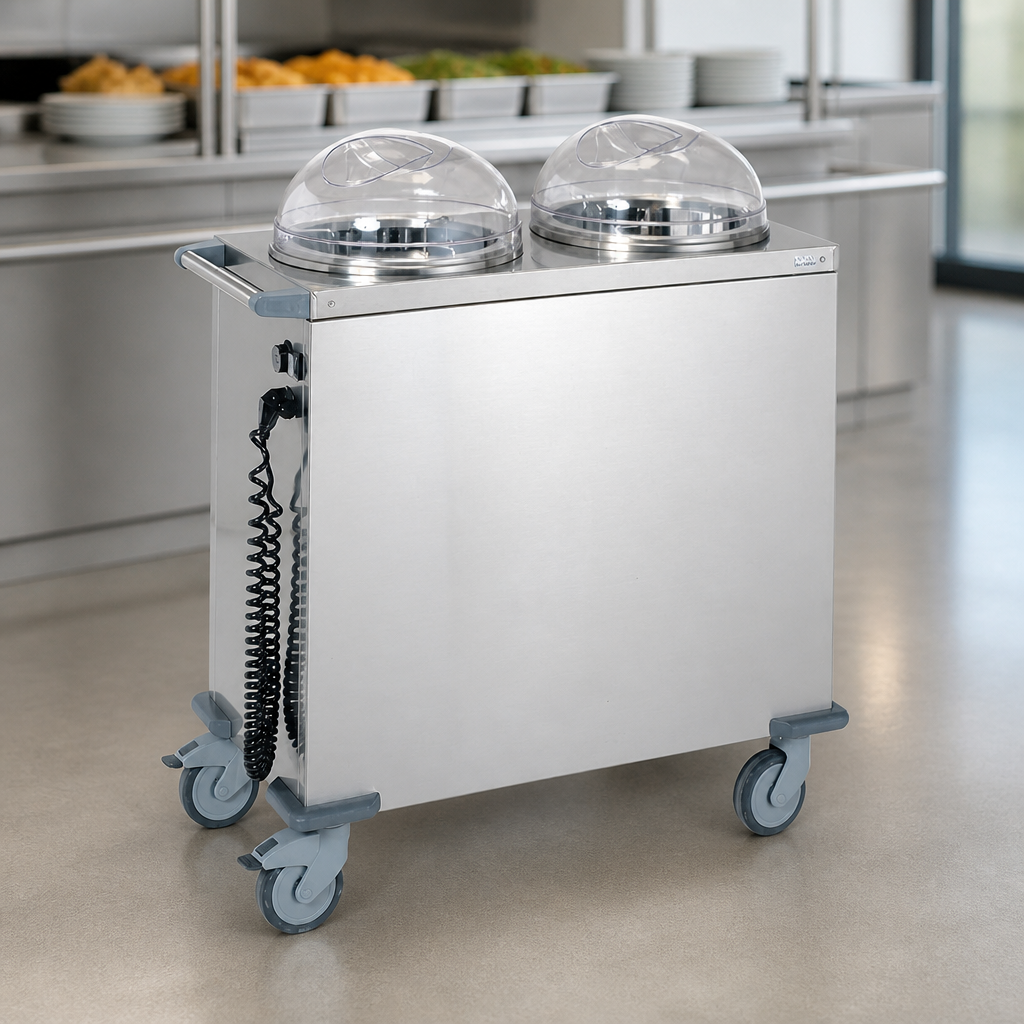 Commercial Double Stack Heated Plate Warmer 120 Plates Capacity