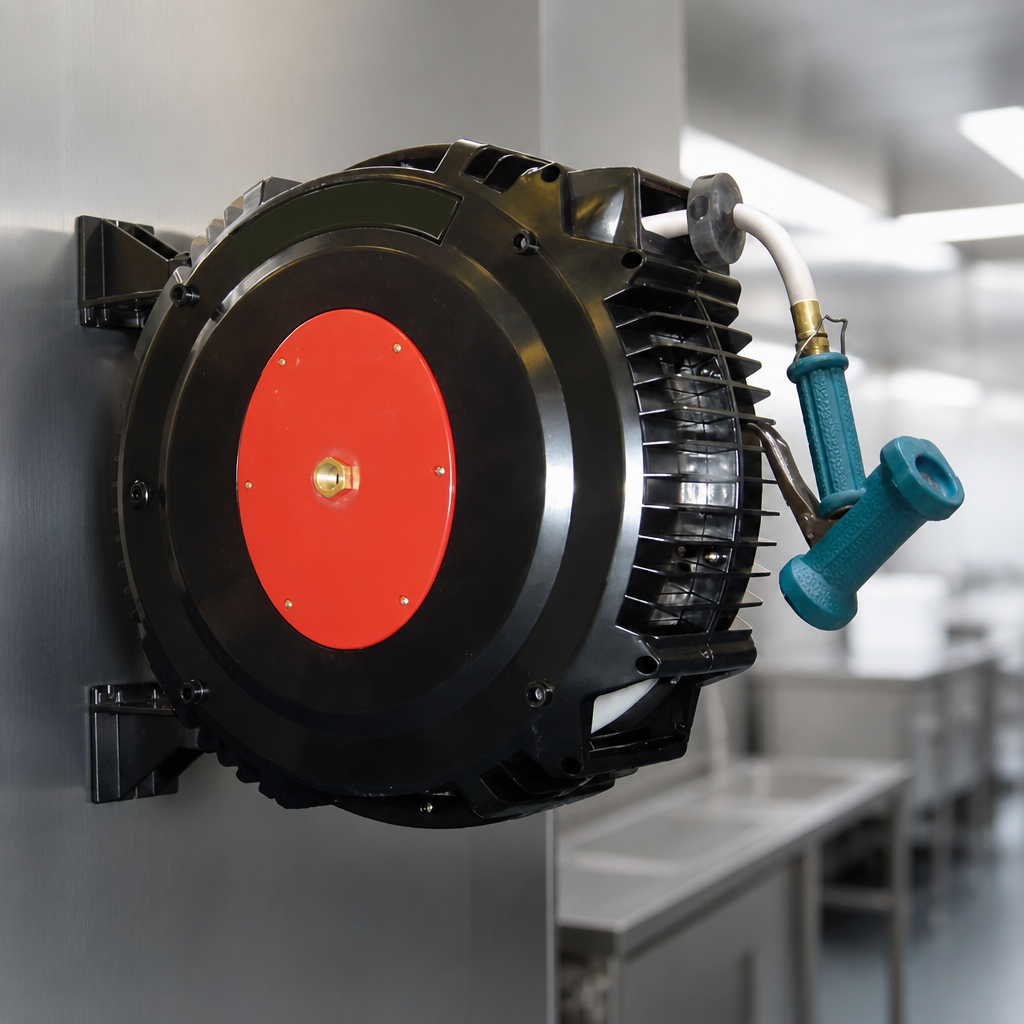 Wall Mounted Commercial Wash Down Hose Reel 15m Length