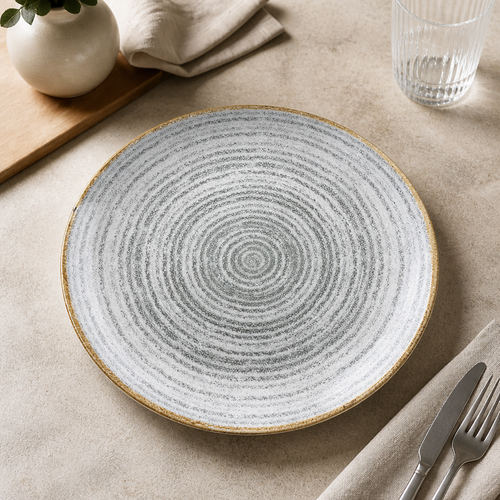 Commercial Stone Grey Coupe Plates 288mm - 12 Pack