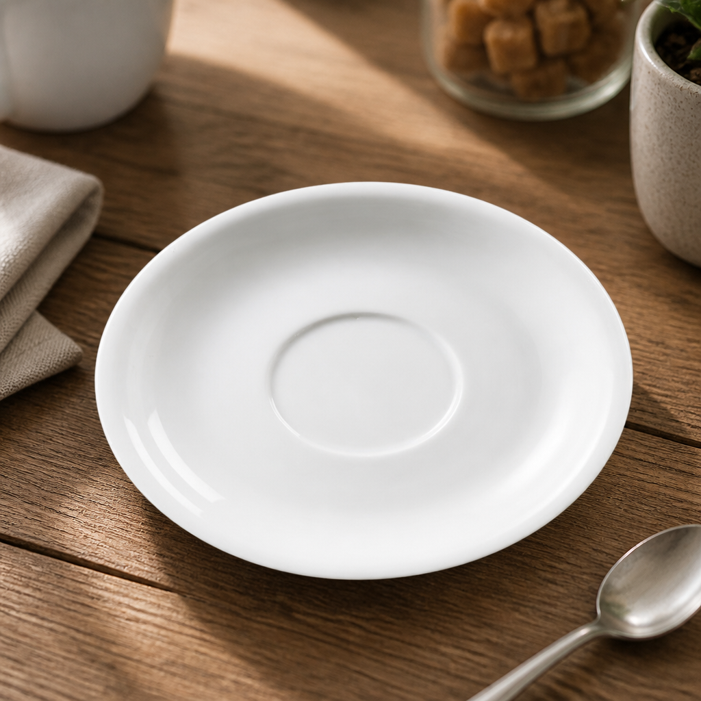 Commercial Porcelain Cappuccino Saucers 160mm 12 Pack