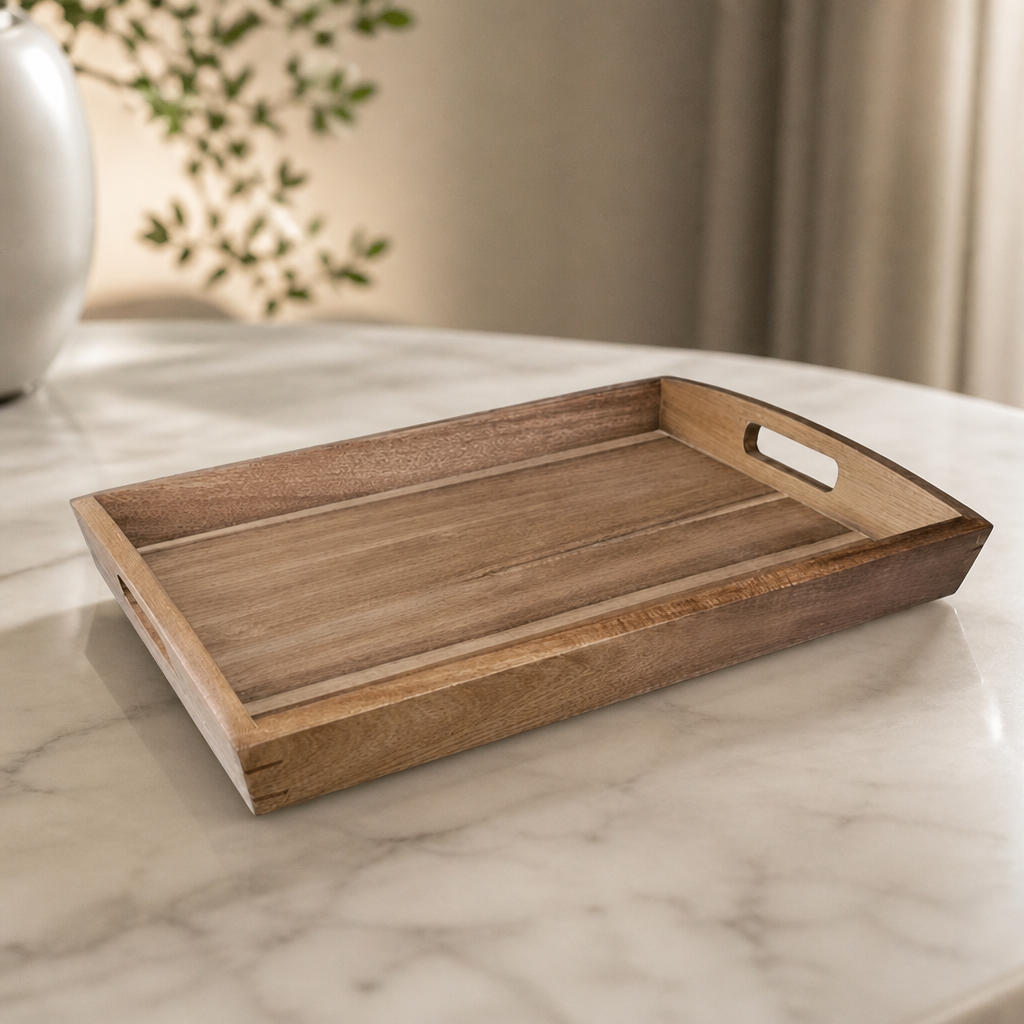 Commercial Acacia Wood Rectangular Tray 350x508mm