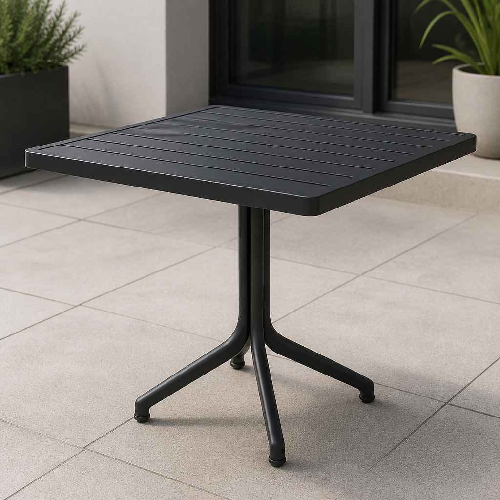 Commercial Aluminium Square Table Top 700mm Black