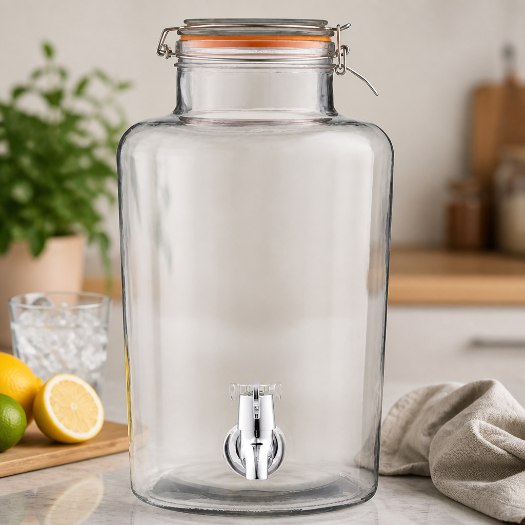 Commercial 8 Litre Glass Drink Dispenser with Tap