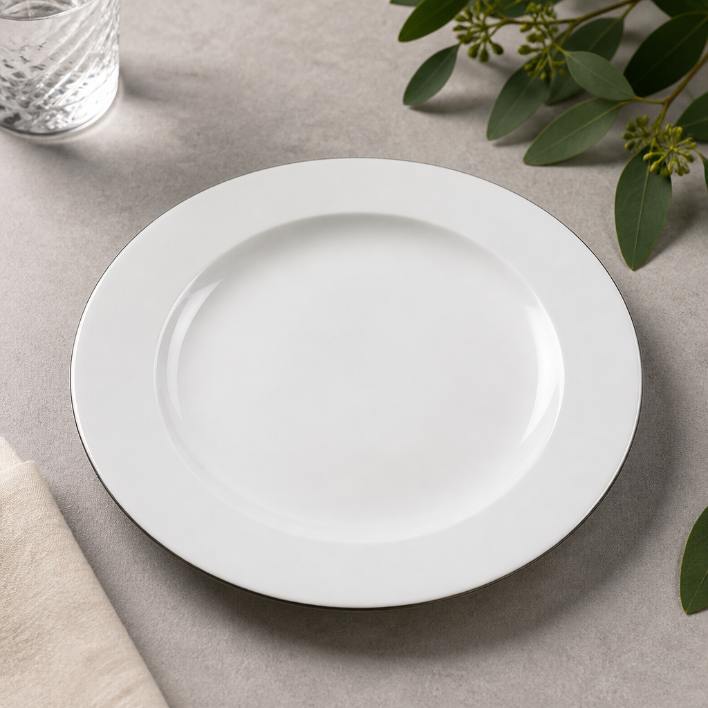 Commercial Mono Plates 207mm with Black Rim 12 Pack