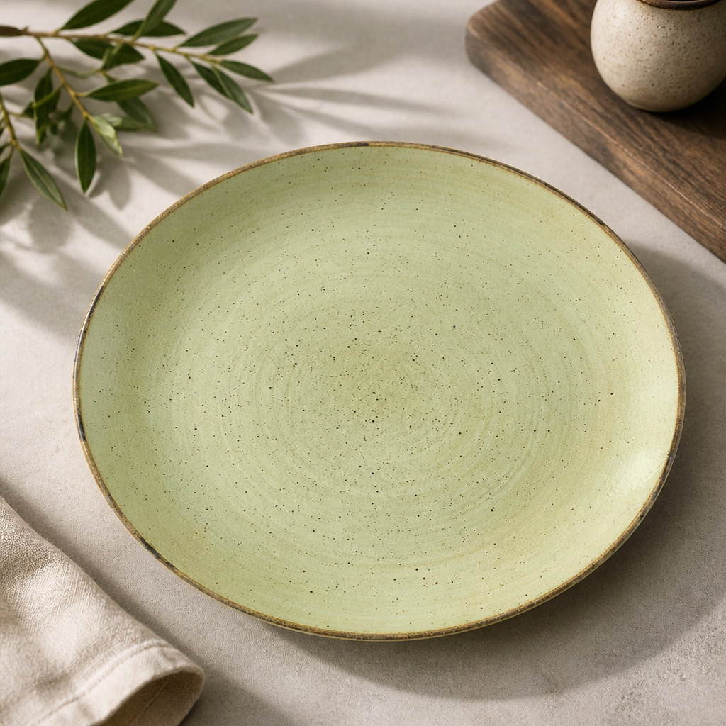 Commercial Raw Green Coupe Plates 260mm 12 Pack