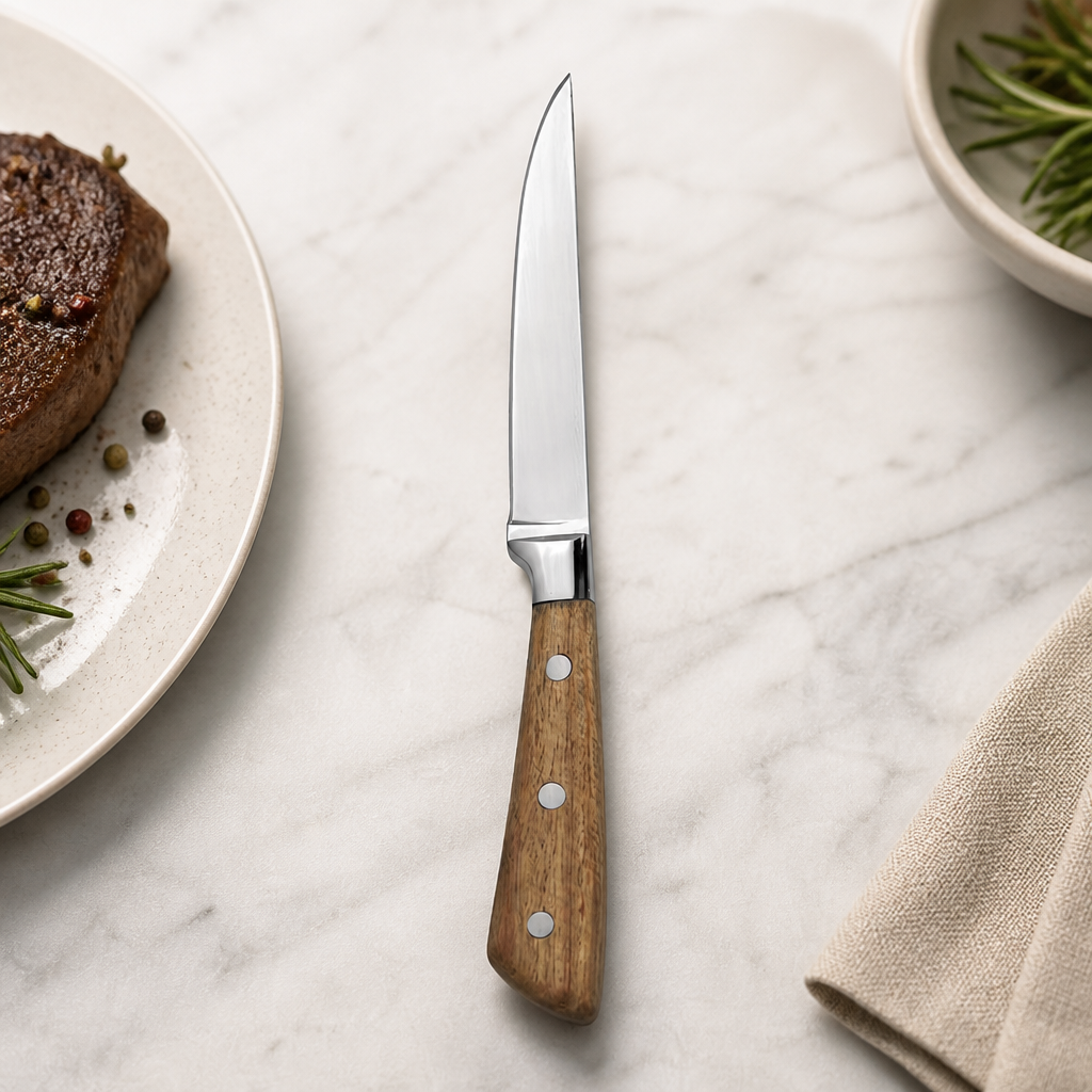 Rosewood handle steak knives set of 6 for commercial dining
