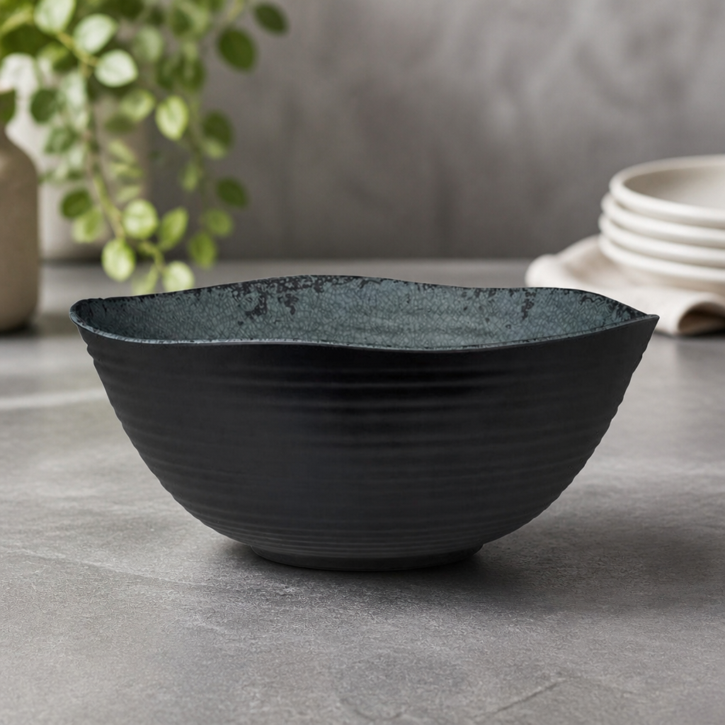 Slate Medium Round Melamine Bowls 286 x 117mm 4 Pack