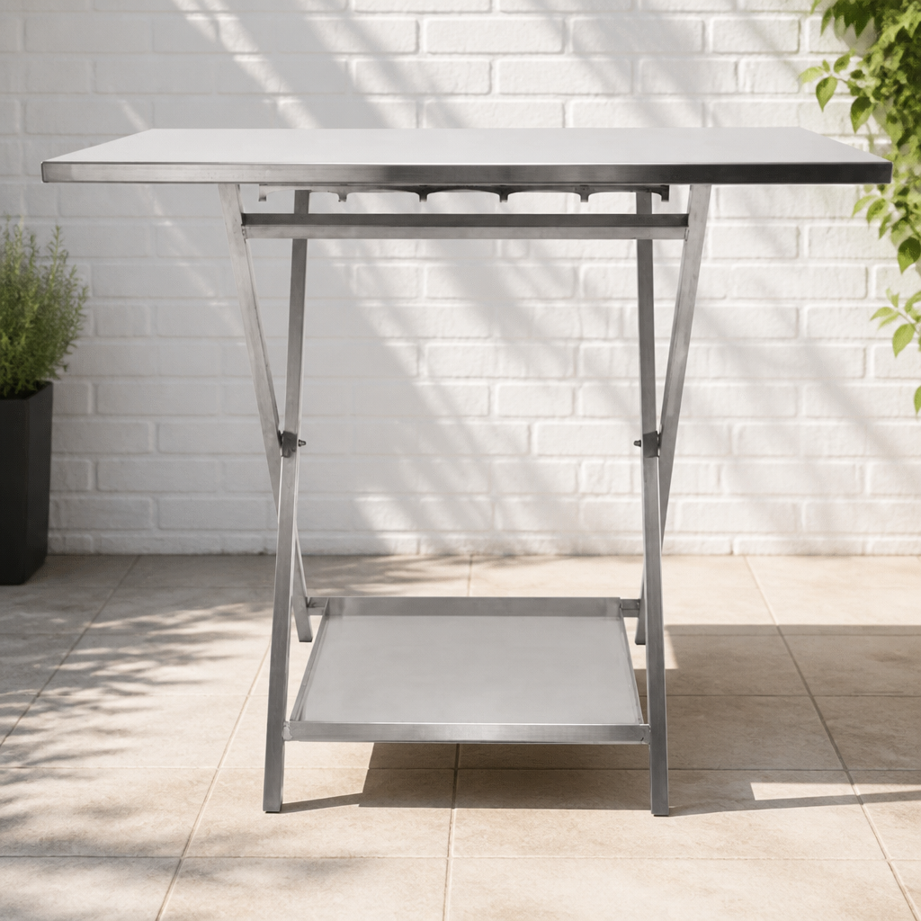 Commercial Outdoor Oven Stand with Foldaway Design and Hooks