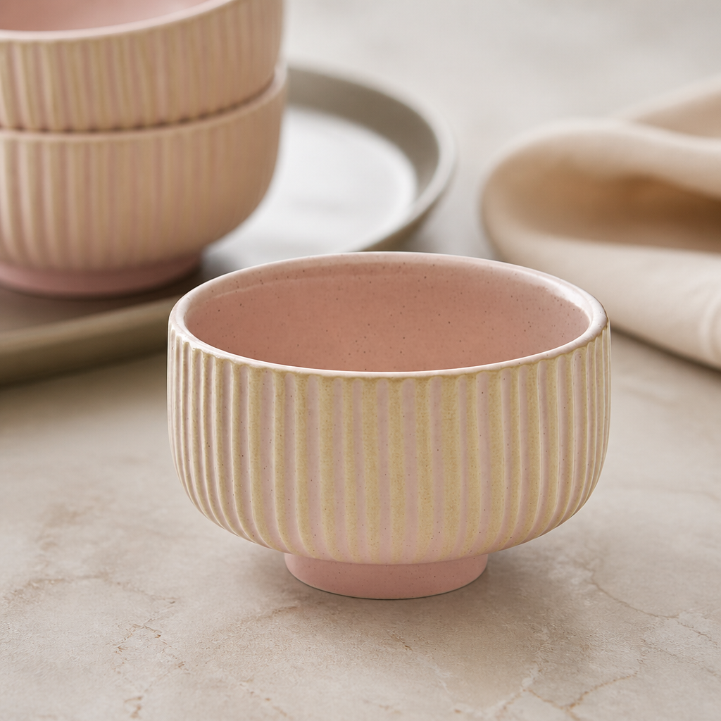 Commercial Stoneware Small Bowls 80mm Rose - 12 Pack