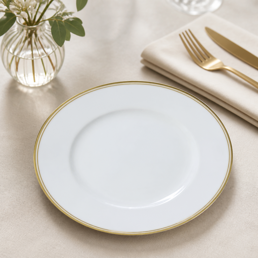 Burnished Gold Plates 220mm for Fine Dining Presentation 12 Pack