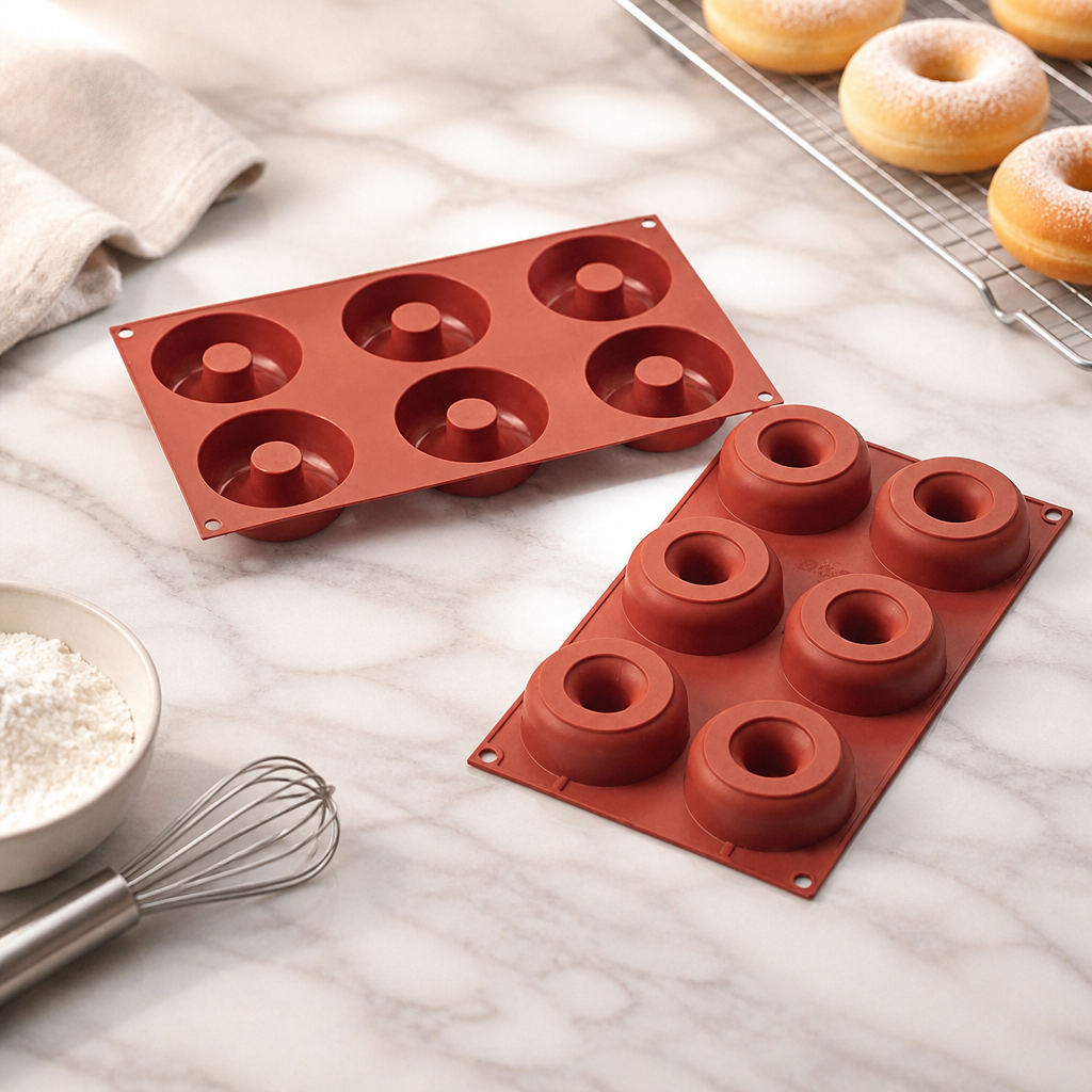 Commercial Silicone Six Ring Donut Mould 75x25mm