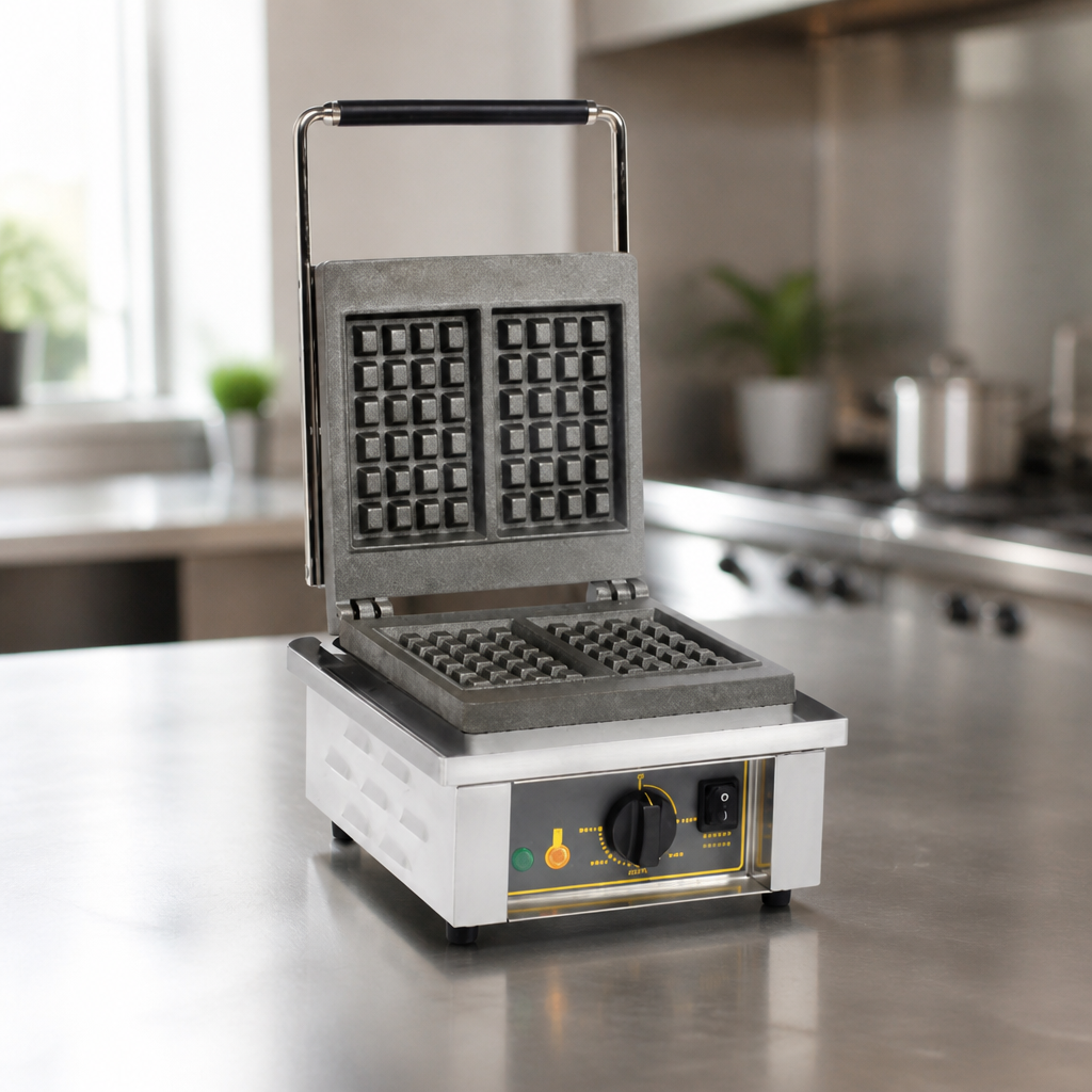 Commercial Single Belgian Waffle Maker 2x Liege Waffles
