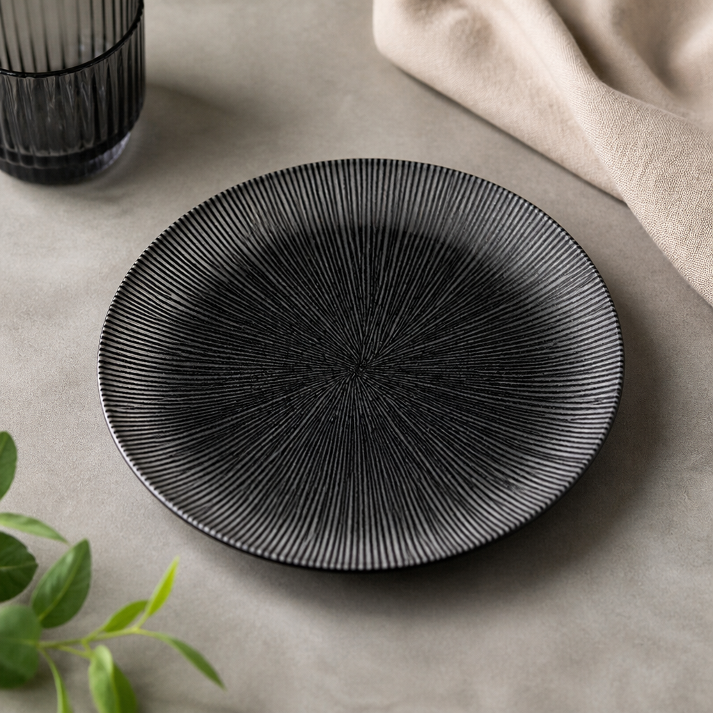 Commercial Coupe Plates Black 165mm for Catering - 12 Pack
