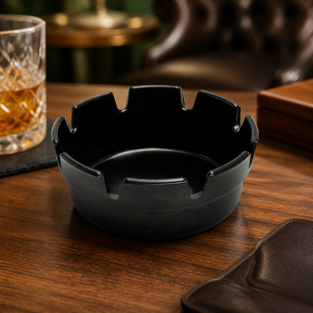 Commercial Outdoor Ashtray 101mm Black Melamine Pack of 10