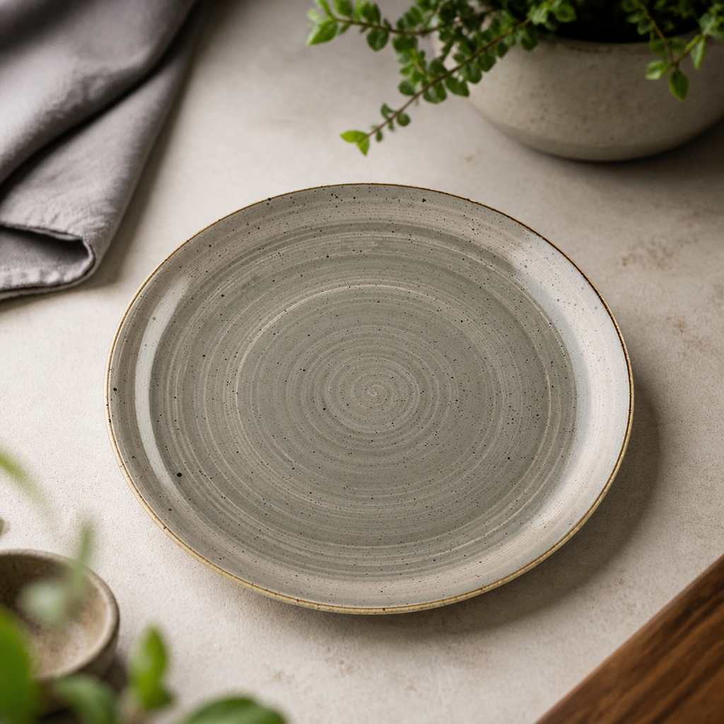Commercial Round Coupe Plates 200mm Grey 12 Pack
