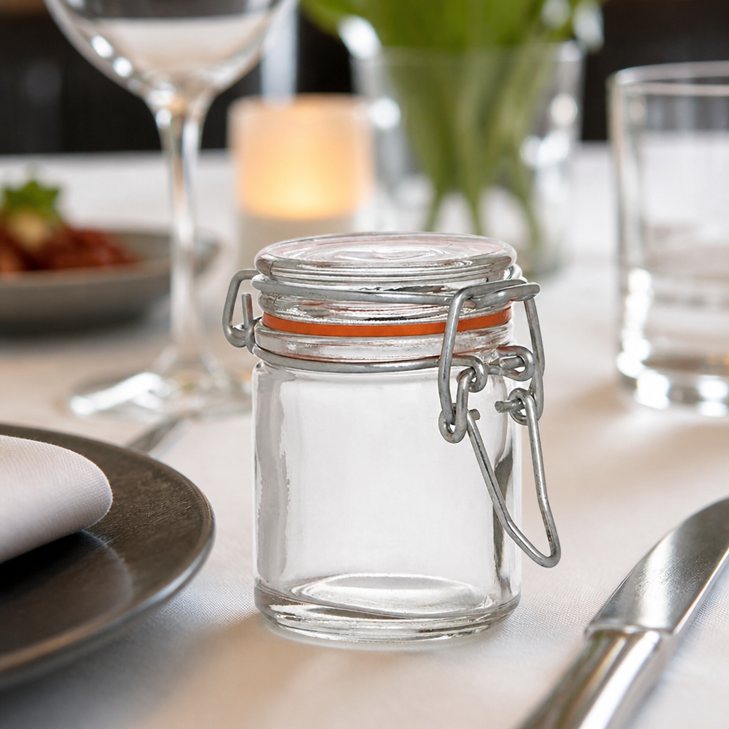 Commercial Glass Terrine Jars 50ml - 96 Pack Clear Display