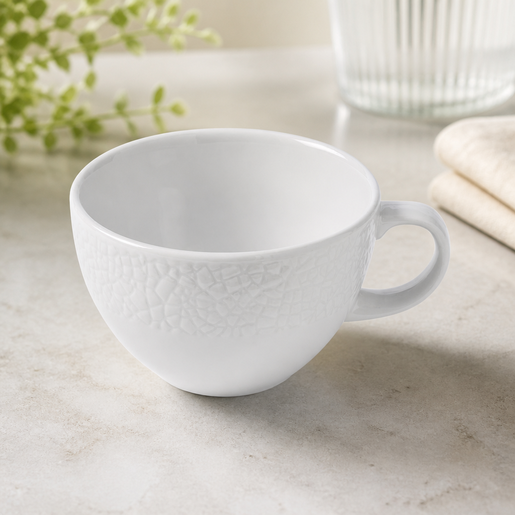 Commercial Teacups 220ml Super Vitrified Ceramic 12 Pack
