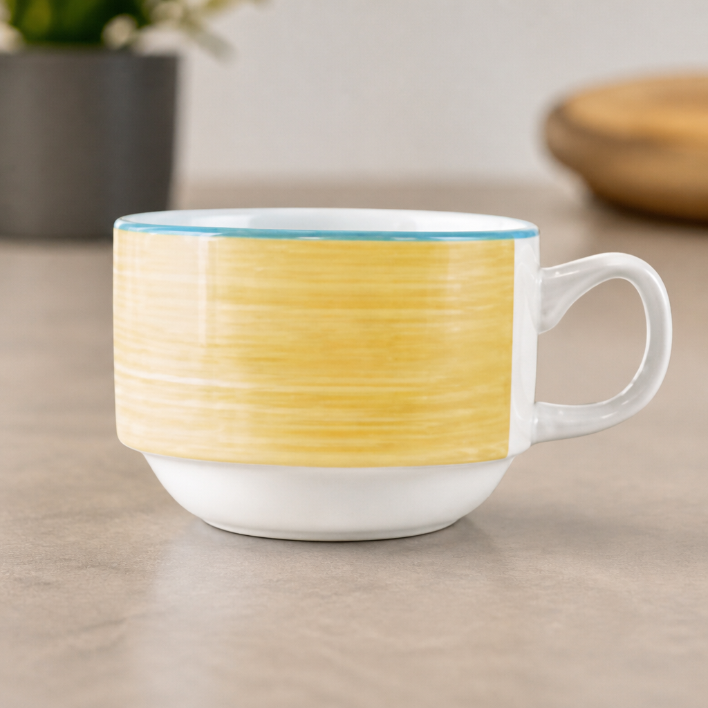 200ml Commercial Slimline Stacking Cups 36 Pack Yellow