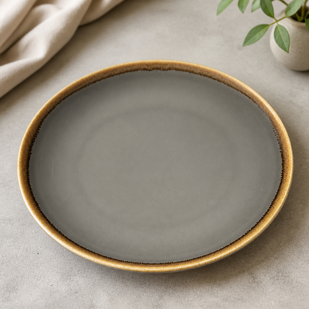 Commercial Coupe Plates 280mm Grey 4 Pack Dishwasher Safe