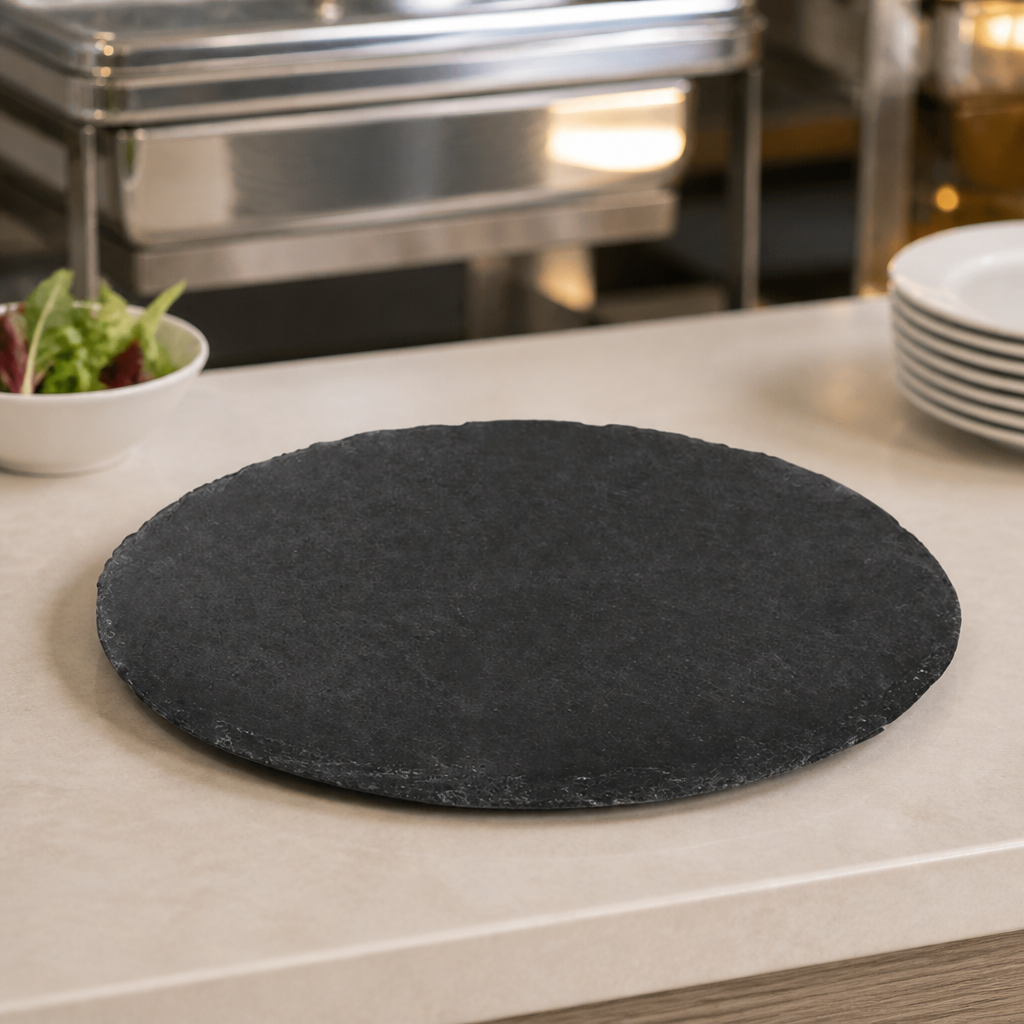 330mm Round Slate Pizza Board for Commercial Food Presentation