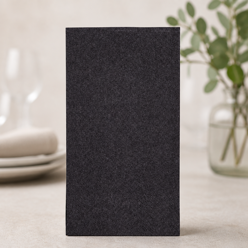 Recyclable Black Lunch Napkins 33x33cm 2-ply 1/8 Fold 2000 Pack