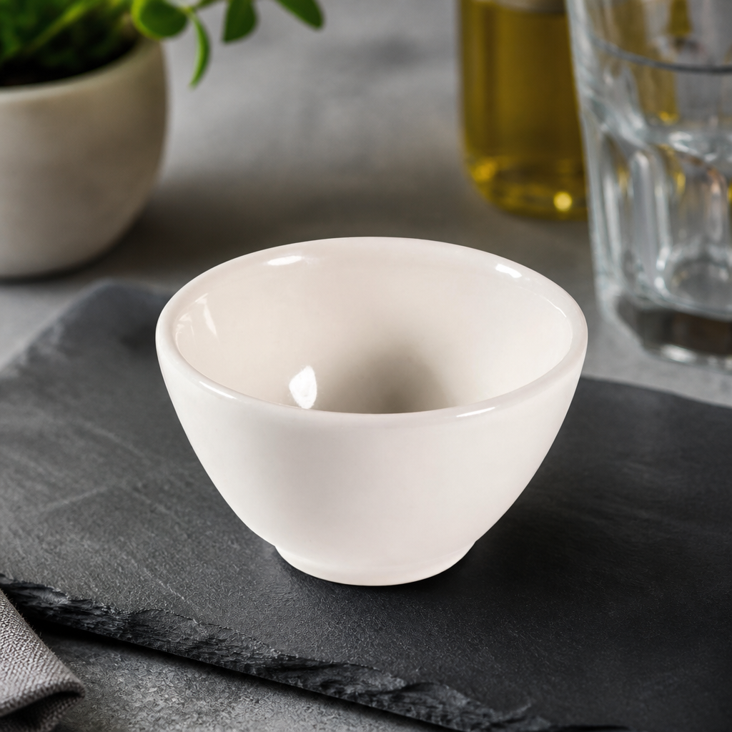 Commercial Dip Pot 4oz Ceramic for Condiments 12 Pack