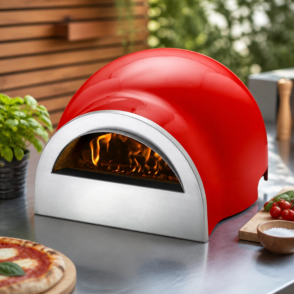 Chilli red wood fired pizza oven for outdoor cooking