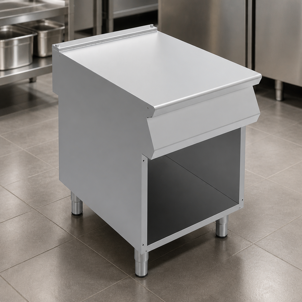 F900 open cabinet on legs 910mm high stainless steel