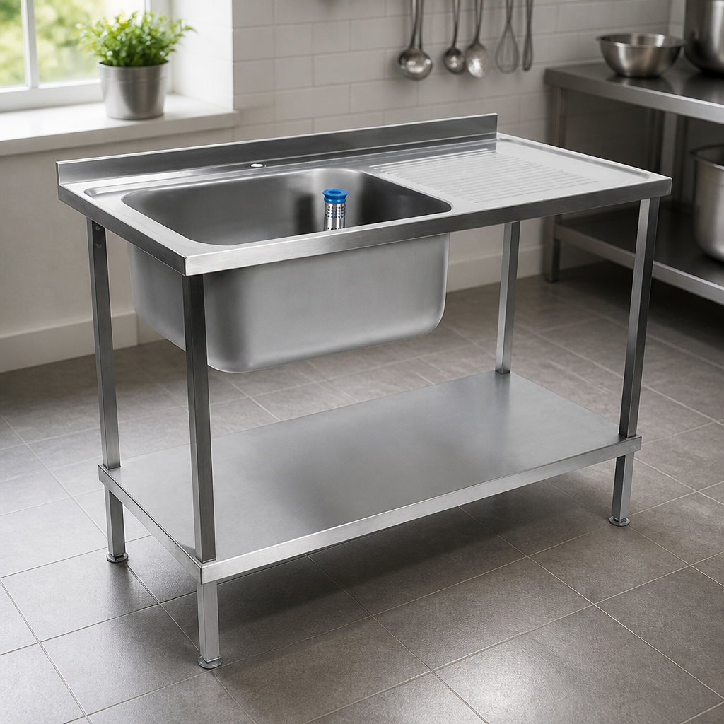 Commercial Stainless Steel Sink with Right Hand Drainer 1000mm