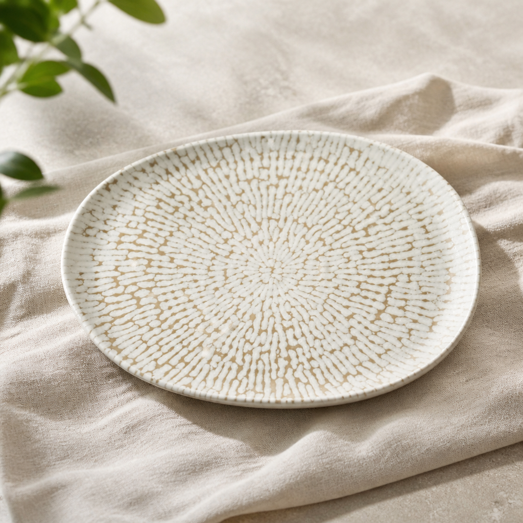 Commercial Oblong Plates 260x200mm Ceramic 6 Pack Taupe