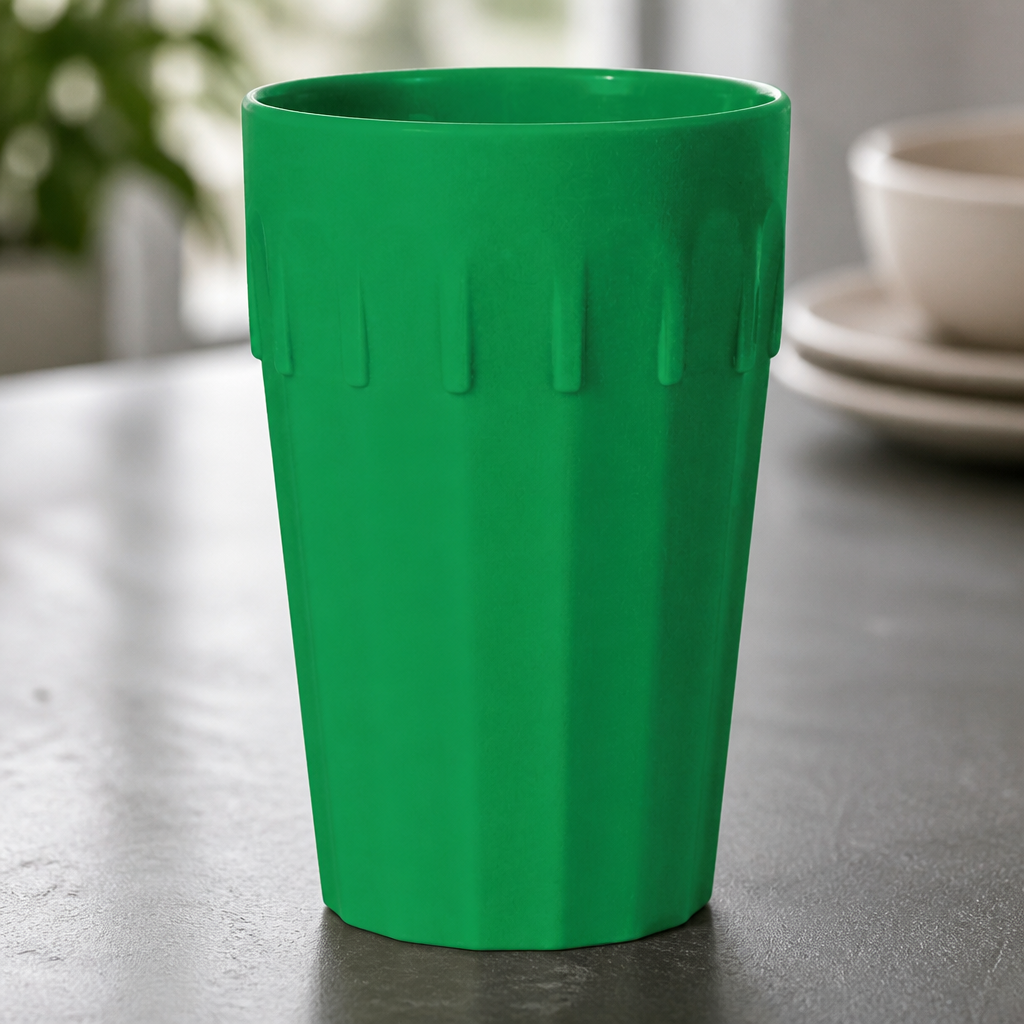 Green Polypropylene Tumblers 253.8ml Shatterproof – 12 Pack