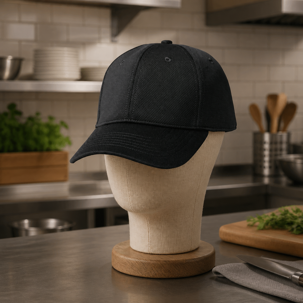 Cool Vent Baseball Cap for Catering - Adjustable Fit Black