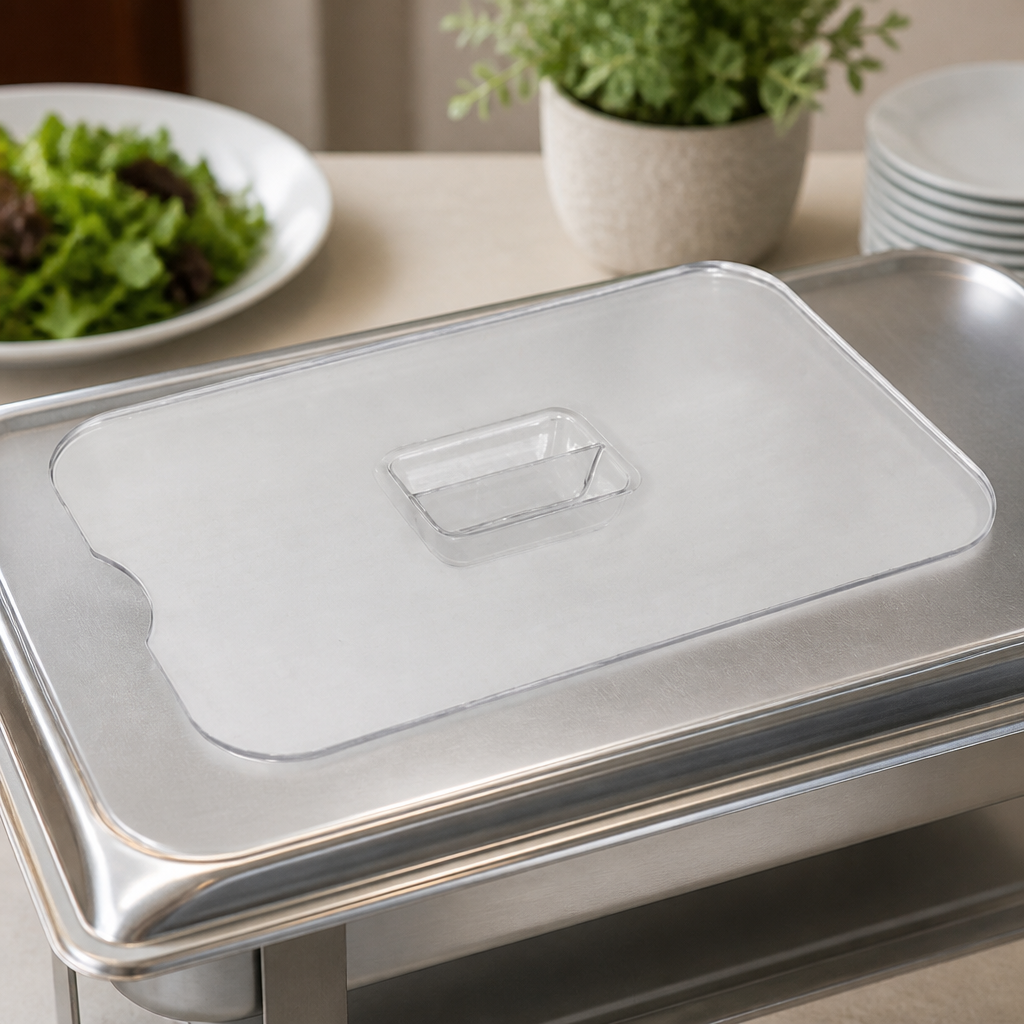 Small Clear Polycarbonate Salad Crock with Notched Lid