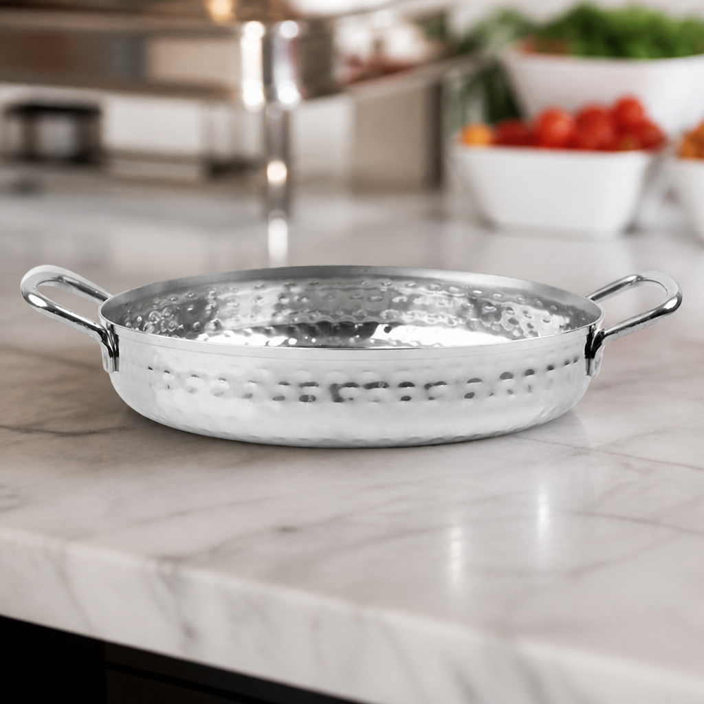 Commercial Hammered Stainless Steel Dish 180mm