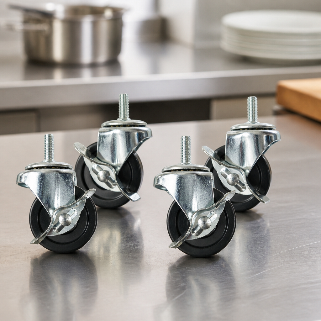 Set of 4 Replacement Castors for Commercial Barbecue Griddle