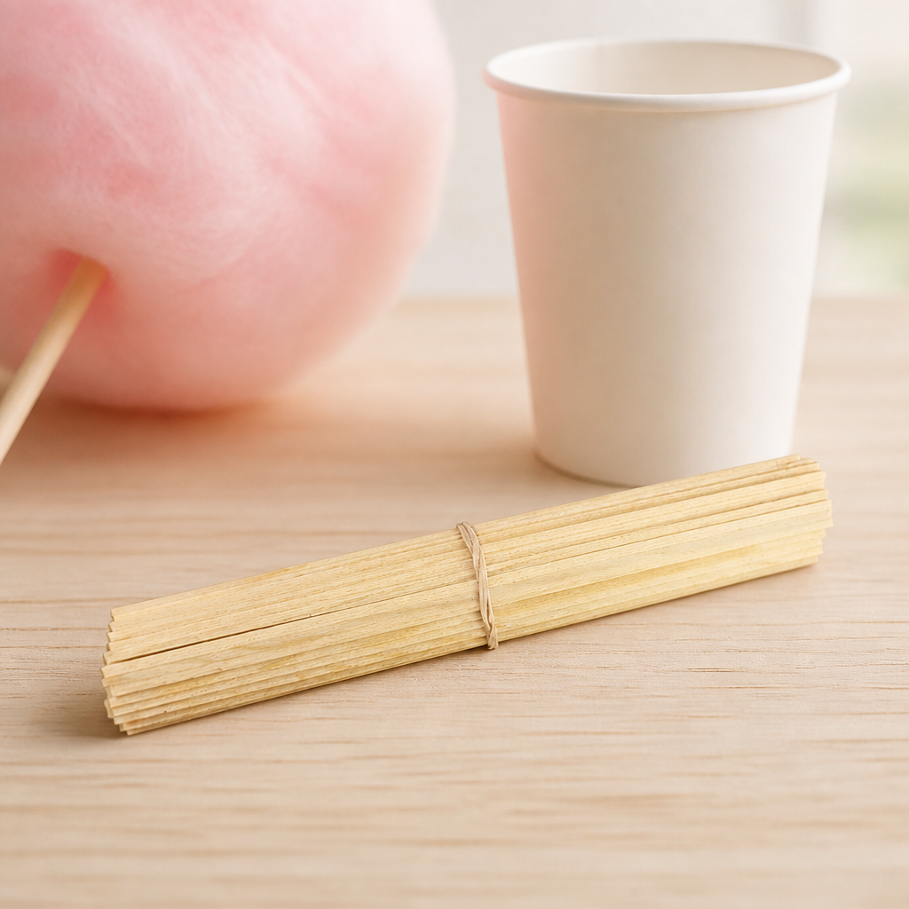 Commercial Candy Floss Wooden Sticks 280mm - 100 Pack