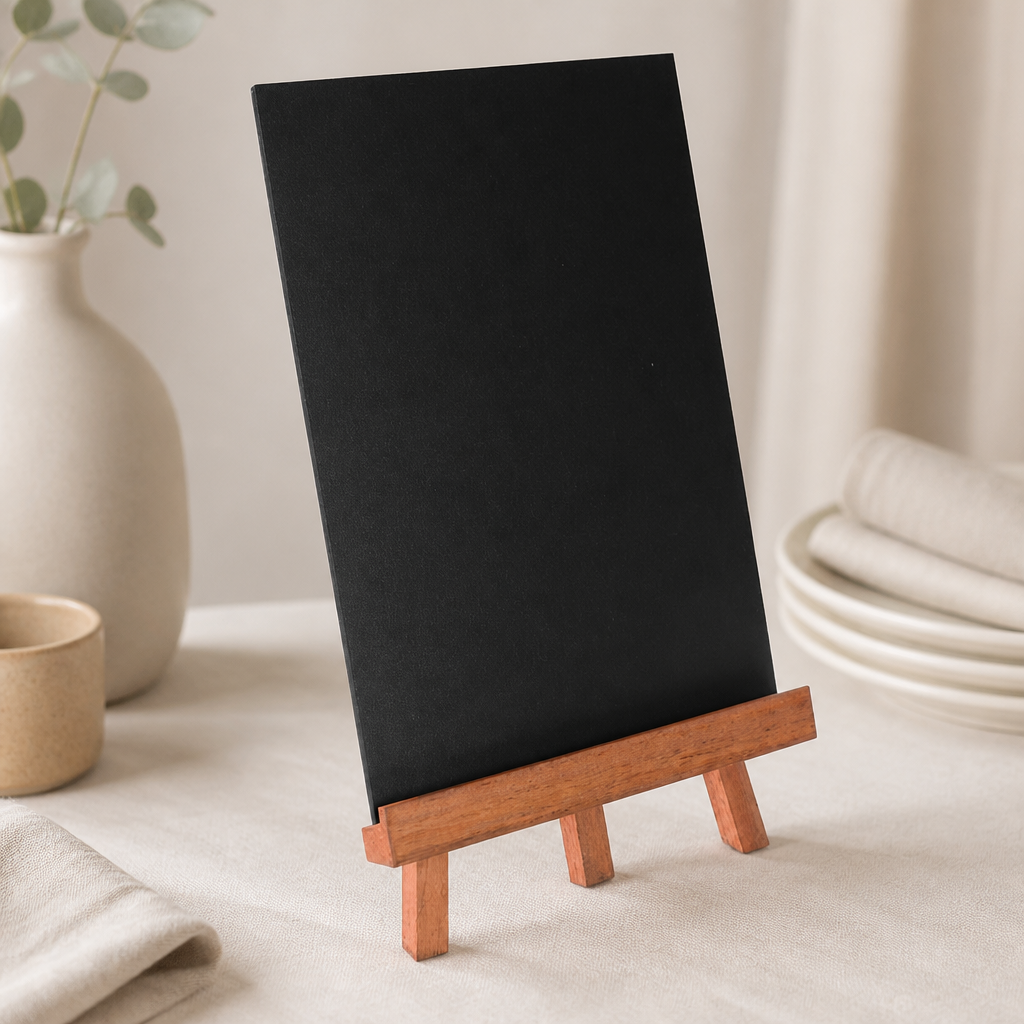 Tabletop Easel for Menus and Message Boards